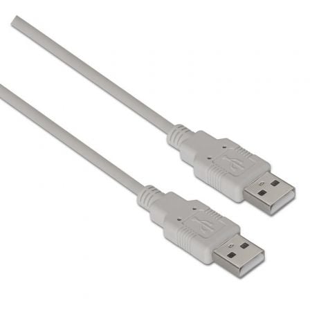 Cable USB 2.0 Aisens A101 - 0021/ USB Macho - USB Macho/ Hasta 2.5W/ 60Mbps/ 1m/ Beige - Tiensol