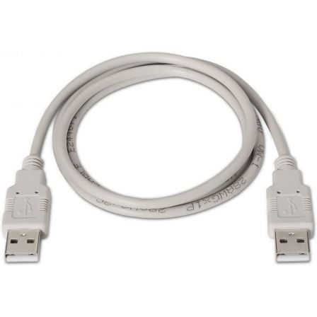 Cable USB 2.0 Aisens A101 - 0021/ USB Macho - USB Macho/ Hasta 2.5W/ 60Mbps/ 1m/ Beige - Tiensol