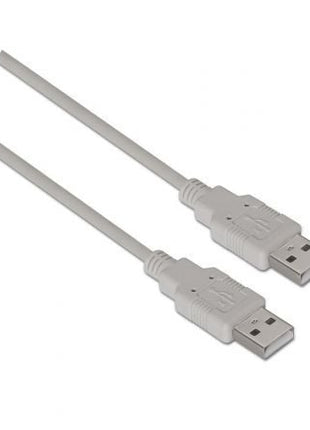 Cable USB 2.0 Aisens A101 - 0022/ USB Macho - USB Macho/ Hasta 2.5W/ 60Mbps/ 2m/ Beige - Tiensol