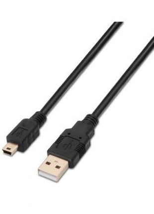 Cable USB 2.0 Aisens A101 - 0023/ USB Macho - USB Mini Macho/ Hasta 2.5W/ 60Mbps/ 50cm/ Negro - Tiensol