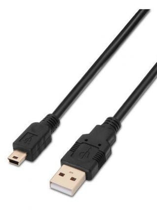 Cable USB 2.0 Aisens A101 - 0024/ USB Macho - MiniUSB Macho/ Hasta 2.5W/ 60Mbps/ 1m/ Negro - Tiensol