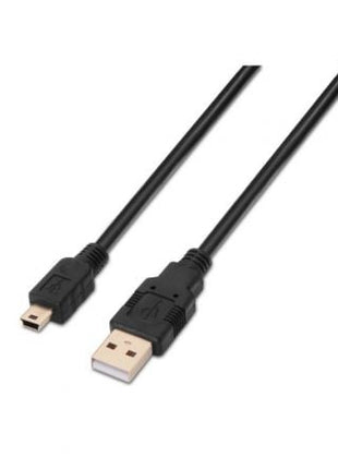 Cable USB 2.0 Aisens A101 - 0025/ USB Macho - USB Mini/ Hasta 2.5W/ 60Mbps/ 1.8m/ Negro - Tiensol