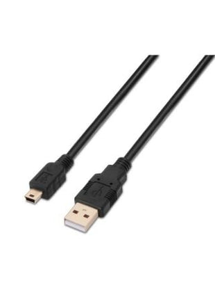 Cable USB 2.0 Aisens A101 - 0026/ USB Macho - MiniUSB Macho/ Hasta 2.5W/ 60Mbps/ 3m/ Negro - Tiensol