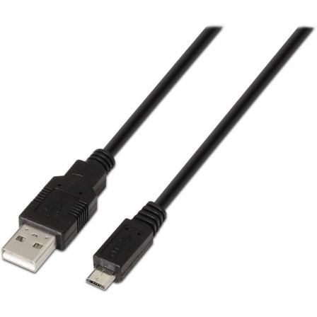 Cable USB 2.0 Aisens A101 - 0027/ USB Macho - MicroUSB Macho/ Hasta 2.5W/ 60Mbps/ 80cm/ Negro - Tiensol