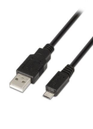 Cable USB 2.0 Aisens A101 - 0029/ USB Macho - MicroUSB Macho/ Hasta 2.5W/ 60Mbps/ 3m/ Negro - Tiensol