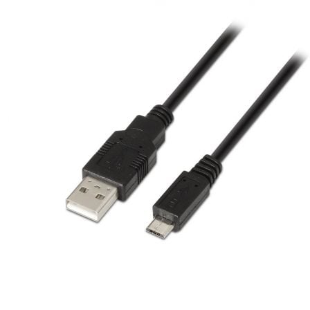 Cable USB 2.0 Aisens A101 - 0029/ USB Macho - MicroUSB Macho/ Hasta 2.5W/ 60Mbps/ 3m/ Negro - Tiensol