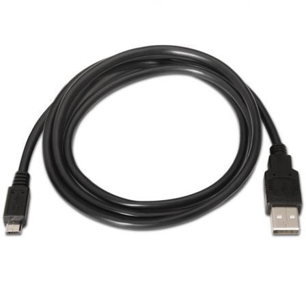 Cable USB 2.0 Aisens A101 - 0029/ USB Macho - MicroUSB Macho/ Hasta 2.5W/ 60Mbps/ 3m/ Negro - Tiensol