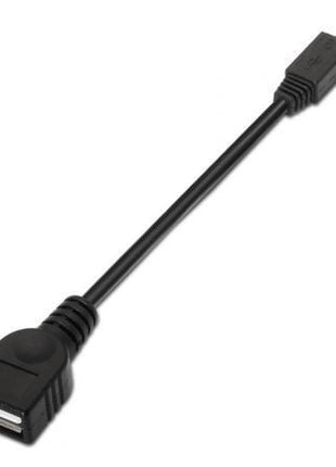 Cable USB 2.0 Aisens A101 - 0031/ MicroUSB Macho - USB Hembra/ Hasta 2.5W/ 60Mbps/ 15cm/ Negro - Tiensol