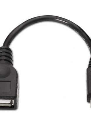 Cable USB 2.0 Aisens A101 - 0031/ MicroUSB Macho - USB Hembra/ Hasta 2.5W/ 60Mbps/ 15cm/ Negro - Tiensol