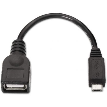 Cable USB 2.0 Aisens A101 - 0031/ MicroUSB Macho - USB Hembra/ Hasta 2.5W/ 60Mbps/ 15cm/ Negro - Tiensol