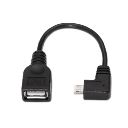 Cable USB 2.0 Aisens A101 - 0032/ MicroUSB Macho - USB Hembra/ Hasta 2.5W/ 60Mbps/ 15cm/ Negro - Tiensol