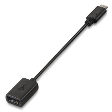 Cable USB 2.0 Aisens A107 - 0059/ USB Tipo - C Macho - USB Hembra/ Hasta 9W/ 625Mbps/ 15cm/ Negro - Tiensol