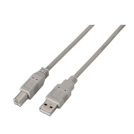 Cable USB 2.0 Impresora Aisens A101 - 0001/ USB Tipo - B Macho - USB Macho/ Hasta 2.5W/ 60Mbps/ 1m/ Beige - Tiensol