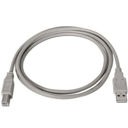 Cable USB 2.0 Impresora Aisens A101 - 0004/ USB Tipo - B Macho - USB Macho/ Hasta 2.5W/ 60Mbps/ 4.5m/ Beige - Tiensol