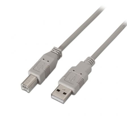 Cable USB 2.0 Impresora Aisens A101 - 0004/ USB Tipo - B Macho - USB Macho/ Hasta 2.5W/ 60Mbps/ 4.5m/ Beige - Tiensol