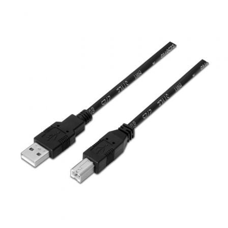 Cable USB 2.0 Impresora Aisens A101 - 0005/ USB Tipo - B Macho - USB Macho/ Hasta 2.5W/ 60Mbps/ 1m/ Negro - Tiensol