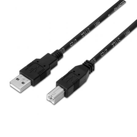 Cable USB 2.0 Impresora Aisens A101 - 0007/ USB Tipo - B Macho - USB Macho/ Hasta 2.5W/ 60Mbps/ 3m/ Negro - Tiensol