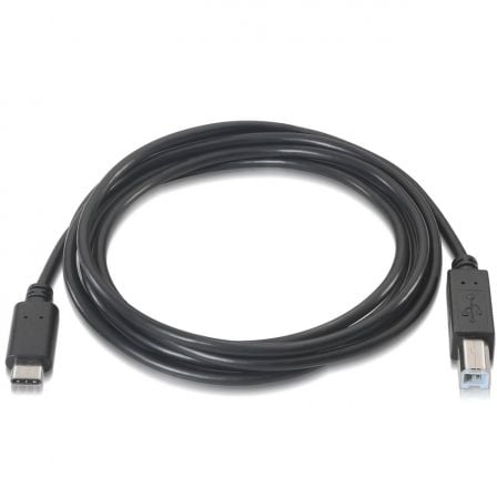 Cable USB 2.0 Impresora Aisens A107 - 0053/ USB Tipo - C Macho - USB Tipo - B Macho/ Hasta 9W/ 625Mbps/ 1m/ Negro - Tiensol