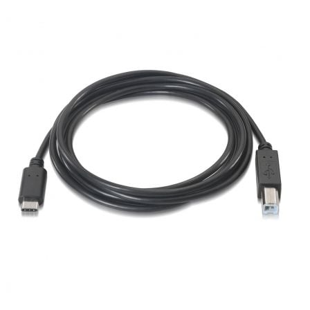 Cable USB 2.0 Impresora Aisens A107 - 0054/ USB Tipo - C Macho - USB Tipo - B Macho/ Hasta 9W/ 625Mbps/ 2m/ Negro - Tiensol