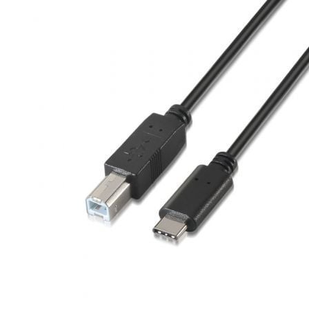 Cable USB 2.0 Impresora Aisens A107 - 0054/ USB Tipo - C Macho - USB Tipo - B Macho/ Hasta 9W/ 625Mbps/ 2m/ Negro - Tiensol