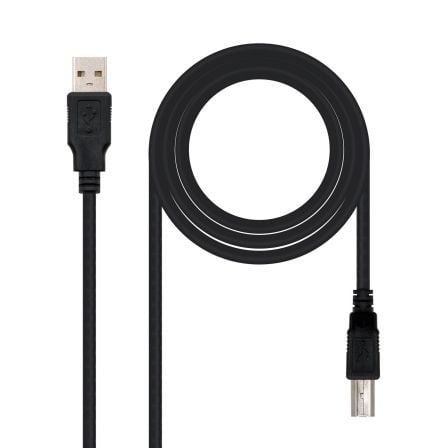 Cable USB 2.0 Impresora Nanocable 10.01.0102/ USB Tipo - B Macho - USB Macho/ 1m/ Negro - Tiensol