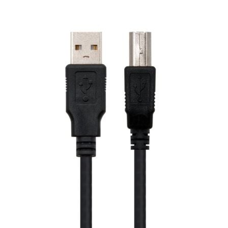 Cable USB 2.0 Impresora Nanocable 10.01.0102/ USB Tipo - B Macho - USB Macho/ 1m/ Negro - Tiensol