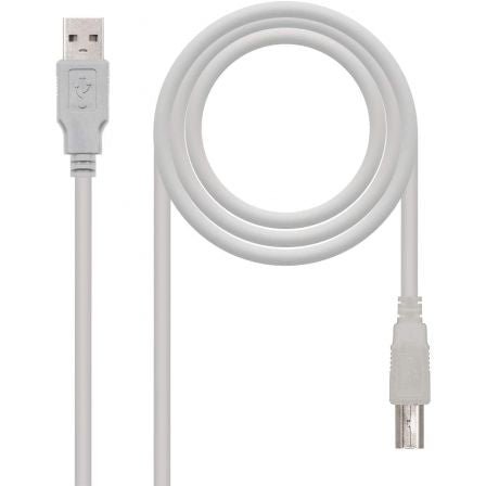 Cable USB 2.0 Impresora Nanocable 10.01.0103/ USB Tipo - B Macho - USB Macho/ 1.8m/ Beige - Tiensol