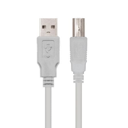 Cable USB 2.0 Impresora Nanocable 10.01.0104/ USB Tipo - B Macho - USB Macho/ 3m/ Beige - Tiensol