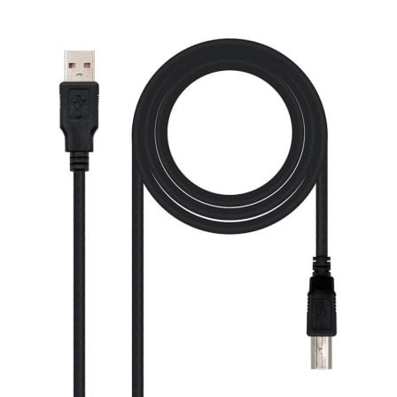 Cable USB 2.0 Impresora Nanocable 10.01.0105 - BK/ USB Tipo - B Macho - USB Macho/ 4.5m/ Negro - Tiensol