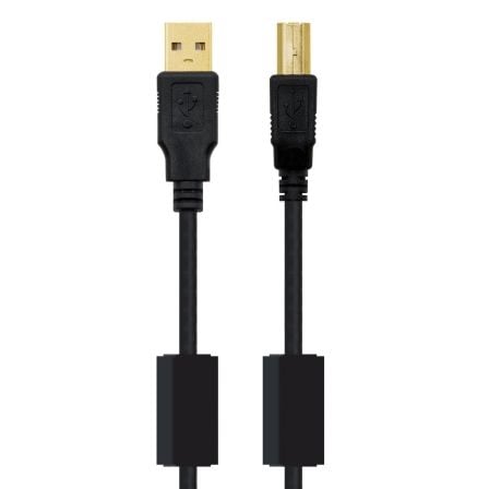 Cable USB 2.0 Impresora Nanocable 10.01.1202/ USB Tipo - B Macho - USB Macho / 2m/ Negro - Tiensol