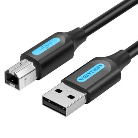 Cable USB 2.0 Impresora Vention COQBG/ USB Tipo - B Macho - USB Macho/ 480Mbps/ 1.5m/ Negro - Tiensol