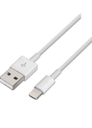 Cable USB 2.0 Lightning Aisens A102 - 0035/ USB Macho - Lightning Macho/ Hasta 2.5W/ 60Mbps/ 1m/ Blanco - Tiensol