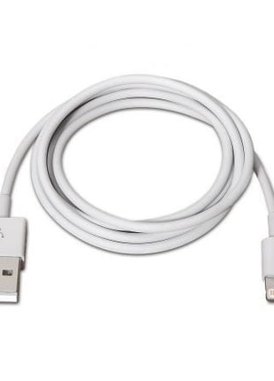 Cable USB 2.0 Lightning Aisens A102 - 0036/ USB Macho - Lightning Macho/ Hasta 2.5W/ 60Mbps/ 2m/ Blanco - Tiensol