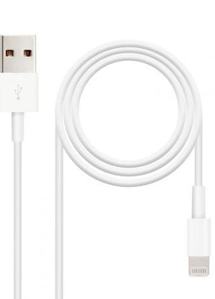 Cable USB 2.0 Lightning Nanocable 10.10.0400/ USB Macho - Lightning Macho/ 50 cm/ Blanco - Tiensol