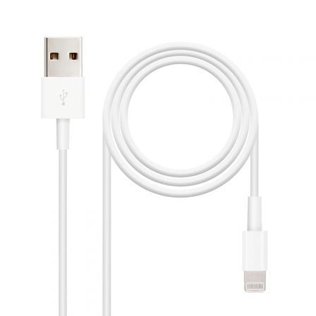 Cable USB 2.0 Lightning Nanocable 10.10.0400/ USB Macho - Lightning Macho/ 50 cm/ Blanco - Tiensol