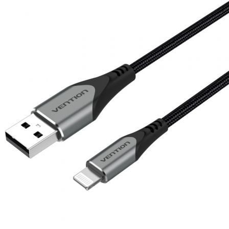 Cable USB 2.0 Lightning Vention LABHD/ USB Macho - Lightning Macho/ Hasta 12W/ 480Mbps/ 50cm/ Gris - Tiensol