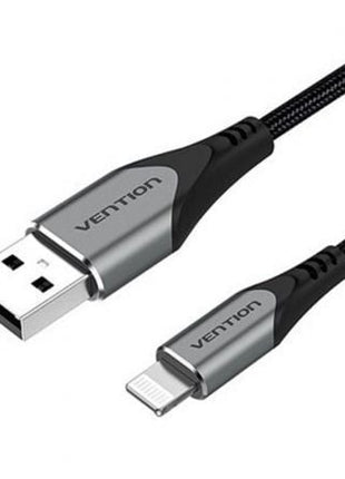 Cable USB 2.0 Lightning Vention LABHF/ USB Macho - Lightning Macho/ Hasta 12W/ 480Mbps/ 1m/ Gris - Tiensol