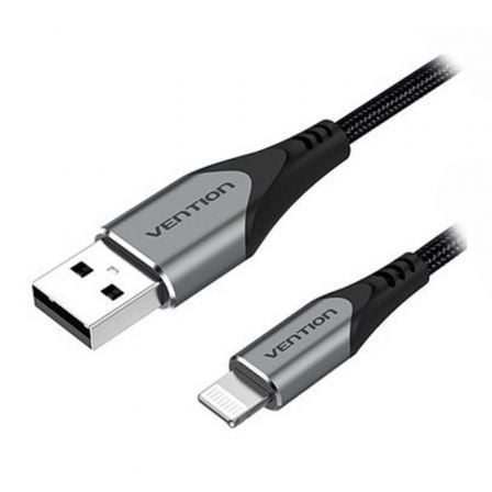 Cable USB 2.0 Lightning Vention LABHF/ USB Macho - Lightning Macho/ Hasta 12W/ 480Mbps/ 1m/ Gris - Tiensol