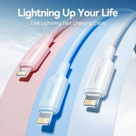 Cable USB 2.0 Lightning Vention LAMBH/ USB Macho - Lightning Macho/ 480Mbps/ 2m/ Negro - Tiensol