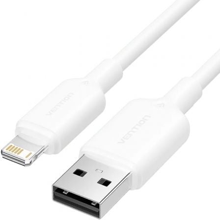 Cable USB 2.0 Lightning Vention LAMWF/ USB Macho - Lightning Macho/ 480Mbps/ 1m/ Blanco - Tiensol