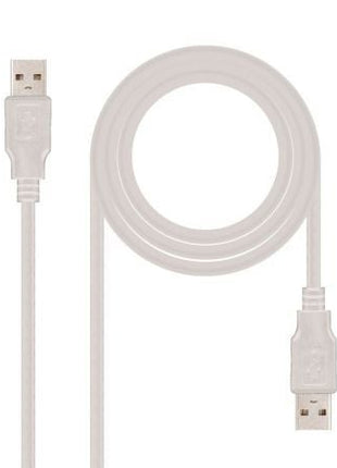 Cable USB 2.0 Nanocable 10.01.0302/ USB Macho - USB Macho/ 1m/ Beige - Tiensol