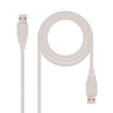 Cable USB 2.0 Nanocable 10.01.0302/ USB Macho - USB Macho/ 1m/ Beige - Tiensol