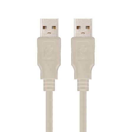 Cable USB 2.0 Nanocable 10.01.0302/ USB Macho - USB Macho/ 1m/ Beige - Tiensol