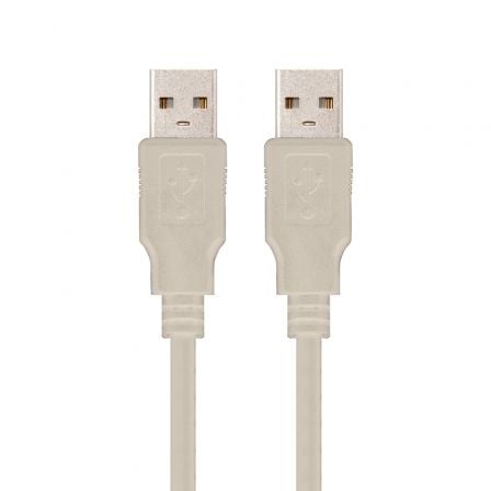 Cable USB 2.0 Nanocable 10.01.0303/ USB Macho - USB Macho/ 2m/ Beige - Tiensol