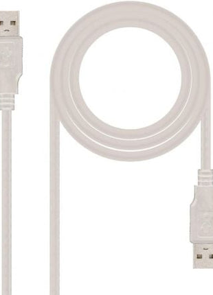 Cable USB 2.0 Nanocable 10.01.0303/ USB Macho - USB Macho/ 2m/ Beige - Tiensol