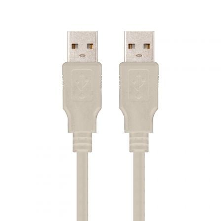 Cable USB 2.0 Nanocable 10.01.0304/ USB Macho - USB Macho/ 3m/ Beige - Tiensol