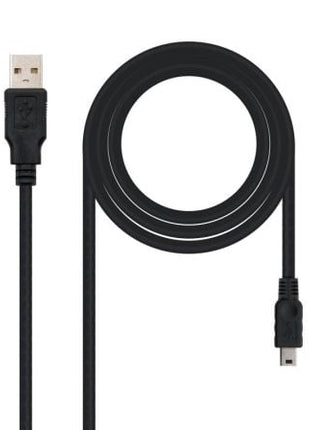 Cable USB 2.0 Nanocable 10.01.0400/ USB Macho - MiniUSB Macho/ 50cm/ Negro - Tiensol