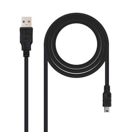 Cable USB 2.0 Nanocable 10.01.0400/ USB Macho - MiniUSB Macho/ 50cm/ Negro - Tiensol