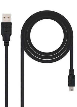 Cable USB 2.0 Nanocable 10.01.0401/ USB Macho - MiniUSB Macho/ 1m/ Negro - Tiensol