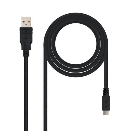 Cable USB 2.0 Nanocable 10.01.0500/ USB Macho - MicroUSB Macho/ 80cm/ Negro - Tiensol